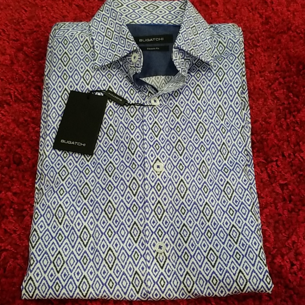 NWT Men's Bugatchi Long Sleeve Dress Shirt